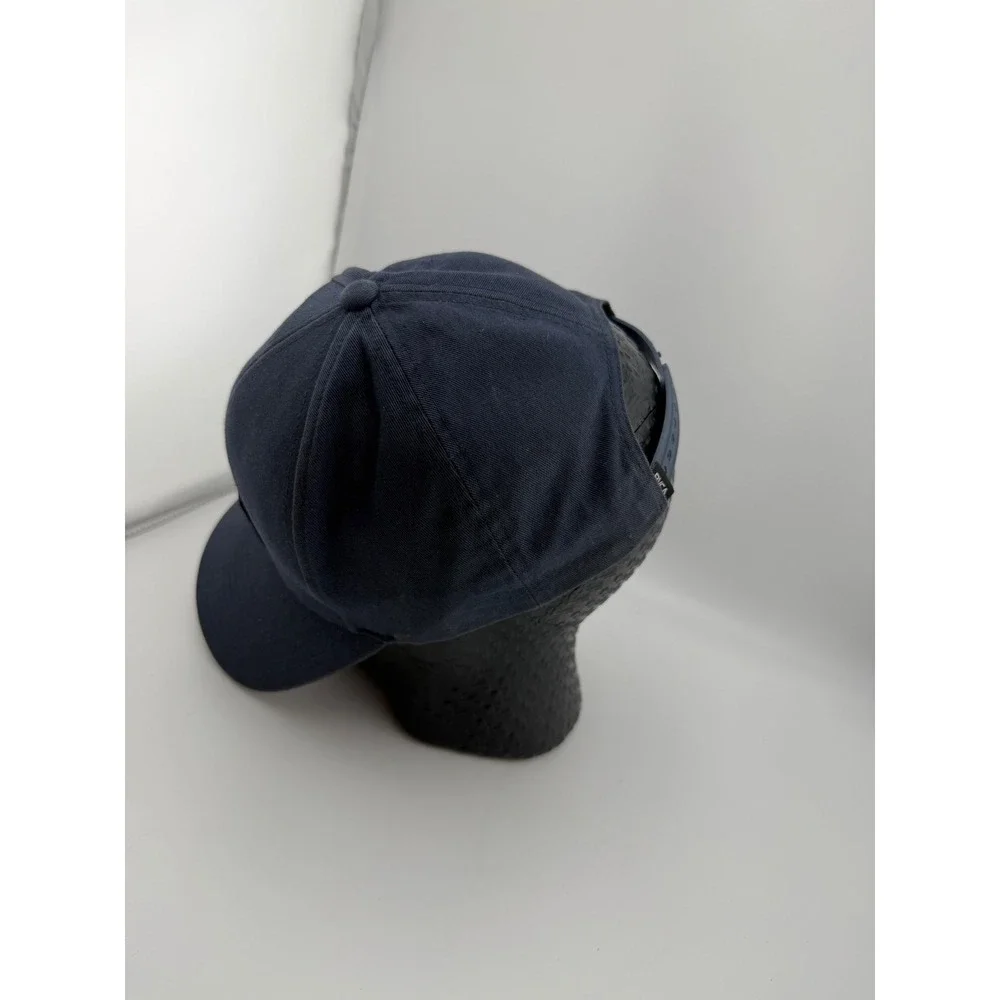 RVCA Balance of Opposites Snapback Hat Navy Blue Mid Fit Baseball Cap Logo Patch